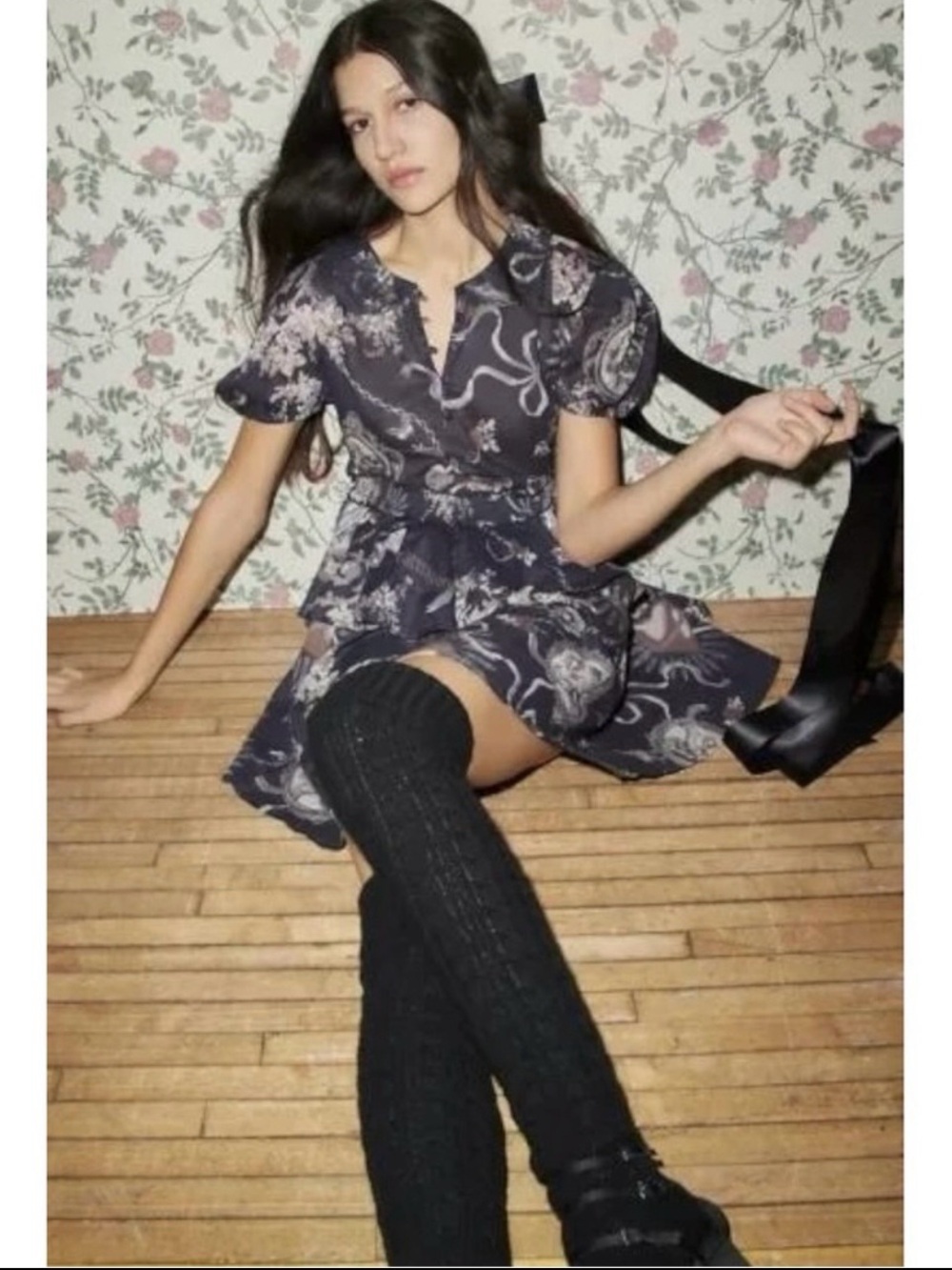 UO Kimchi Blue Coquette Ethereal Vintage Inspired Ruffle Sheer Mini Dress Small